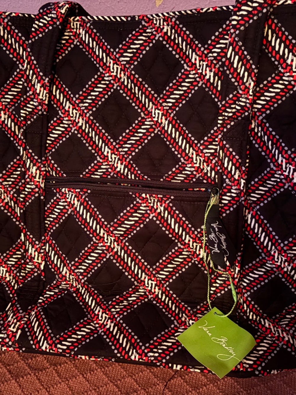 NWT Vera Bradley Vera XL Tote Minsk Plaid